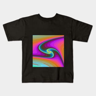 Psychedelic, Ombre, Fractal, Purple and Orange, Triswirl Design. Kids T-Shirt
